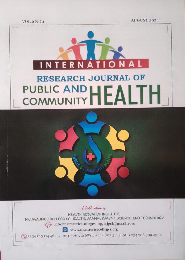 INTERNATIONAL RESEARCH JOURNAL OF PUBLIC AND COMMUNITY HEALTH