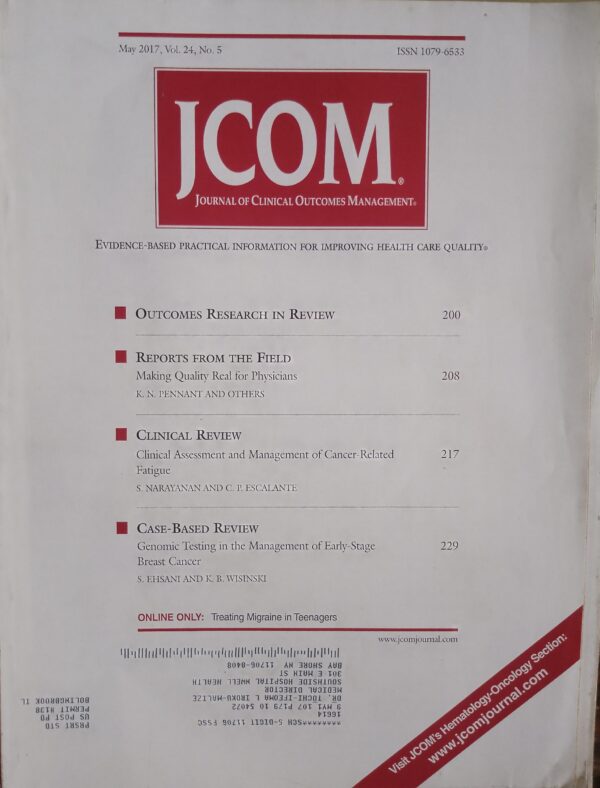 JOURNAL OF CLINICAL OUTCOME MANAGEMENT