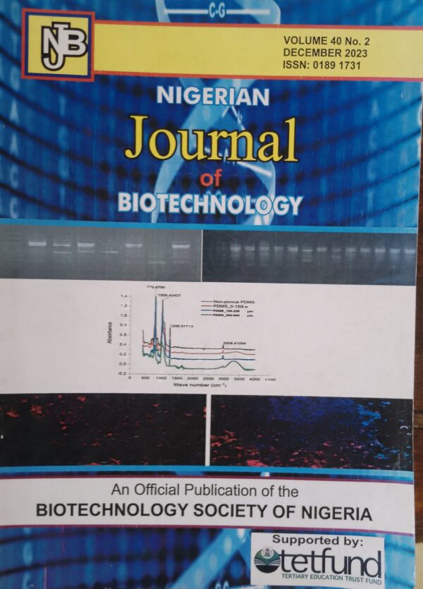 NIGERIAN JOURNAL OF BIOTECHNOLOGY